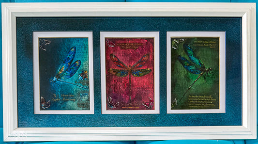 Reverse Decoupage Dragonfly Triptych | Ailes de Bijoux - Jewel Wings