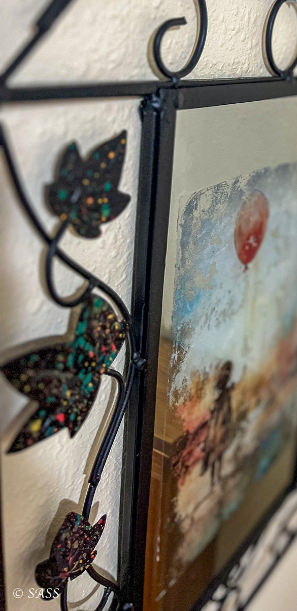Reverse Decoupage Wrought Iron Mirror – Petit Ballon Rouge