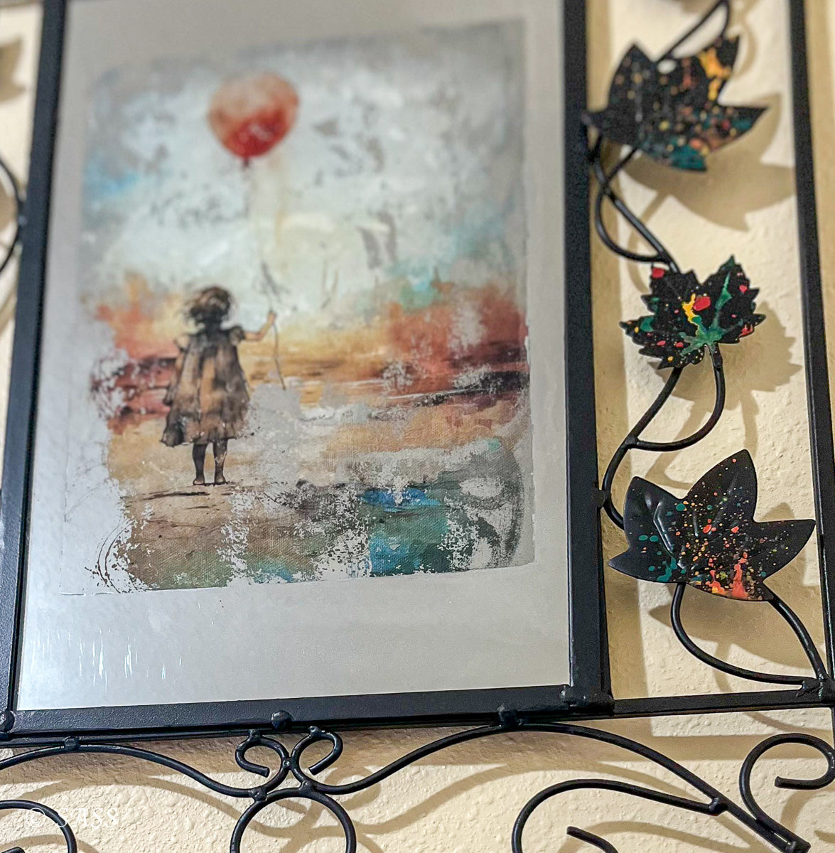 Reverse Decoupage Wrought Iron Mirror – Petit Ballon Rouge