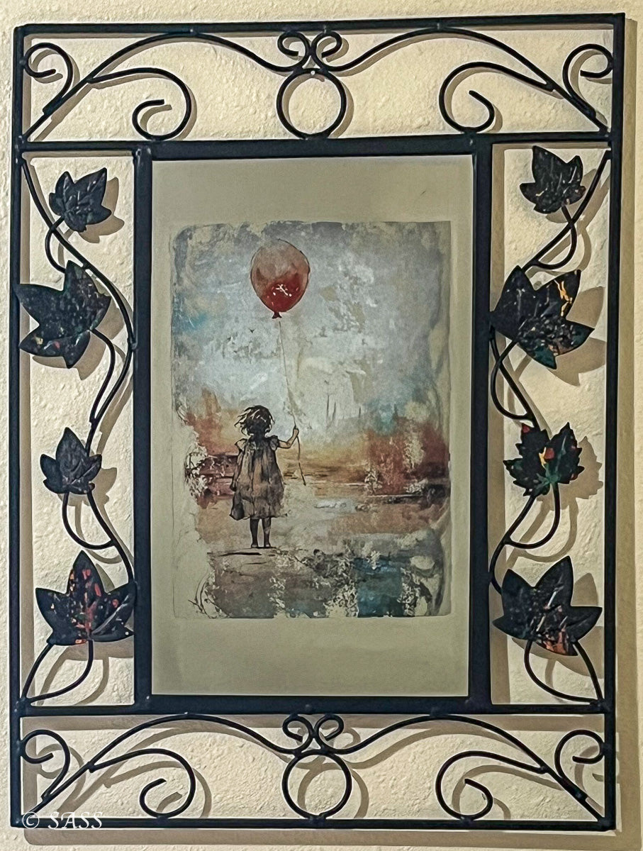 Reverse Decoupage Wrought Iron Mirror – Petit Ballon Rouge