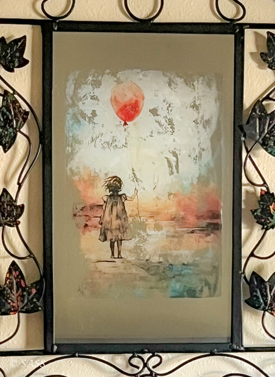 Reverse Decoupage Wrought Iron Mirror – Petit Ballon Rouge