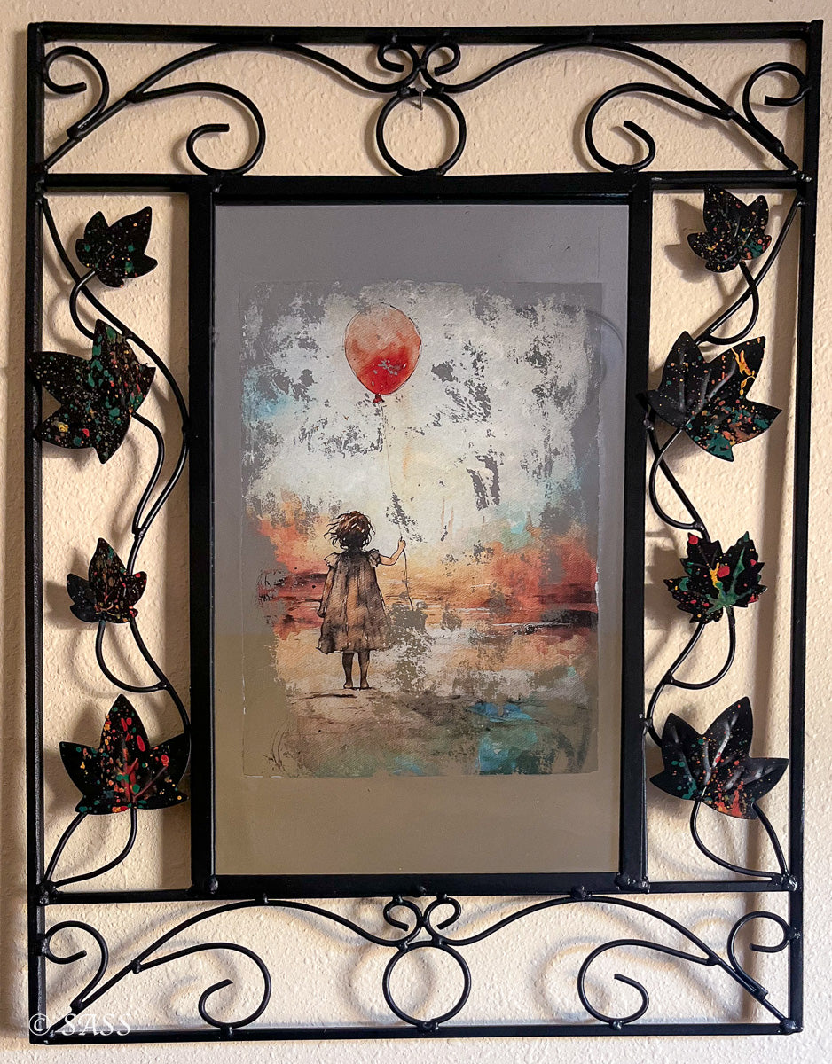 Reverse Decoupage Wrought Iron Mirror – Petit Ballon Rouge