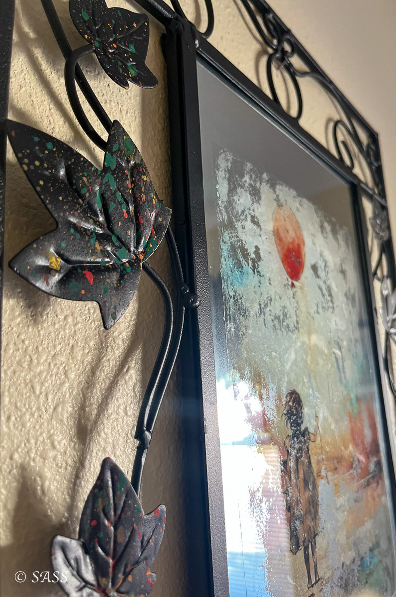 Reverse Decoupage Wrought Iron Mirror – Petit Ballon Rouge