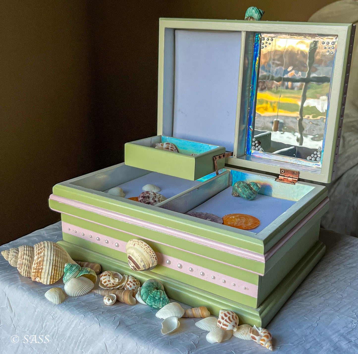 Whimsical Jewelry Box with Cat-Mermaid Design - The Purrmaid's Treasure Chest