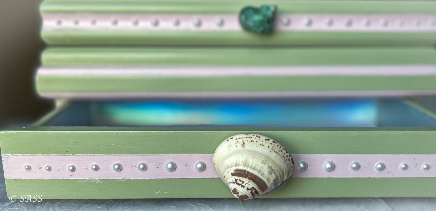 Whimsical Jewelry Box with Cat-Mermaid Design - The Purrmaid's Treasure Chest